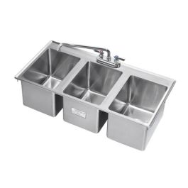 Drop-In Sink, three-compartment, 36